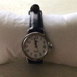 Black Leather Strap Watch
